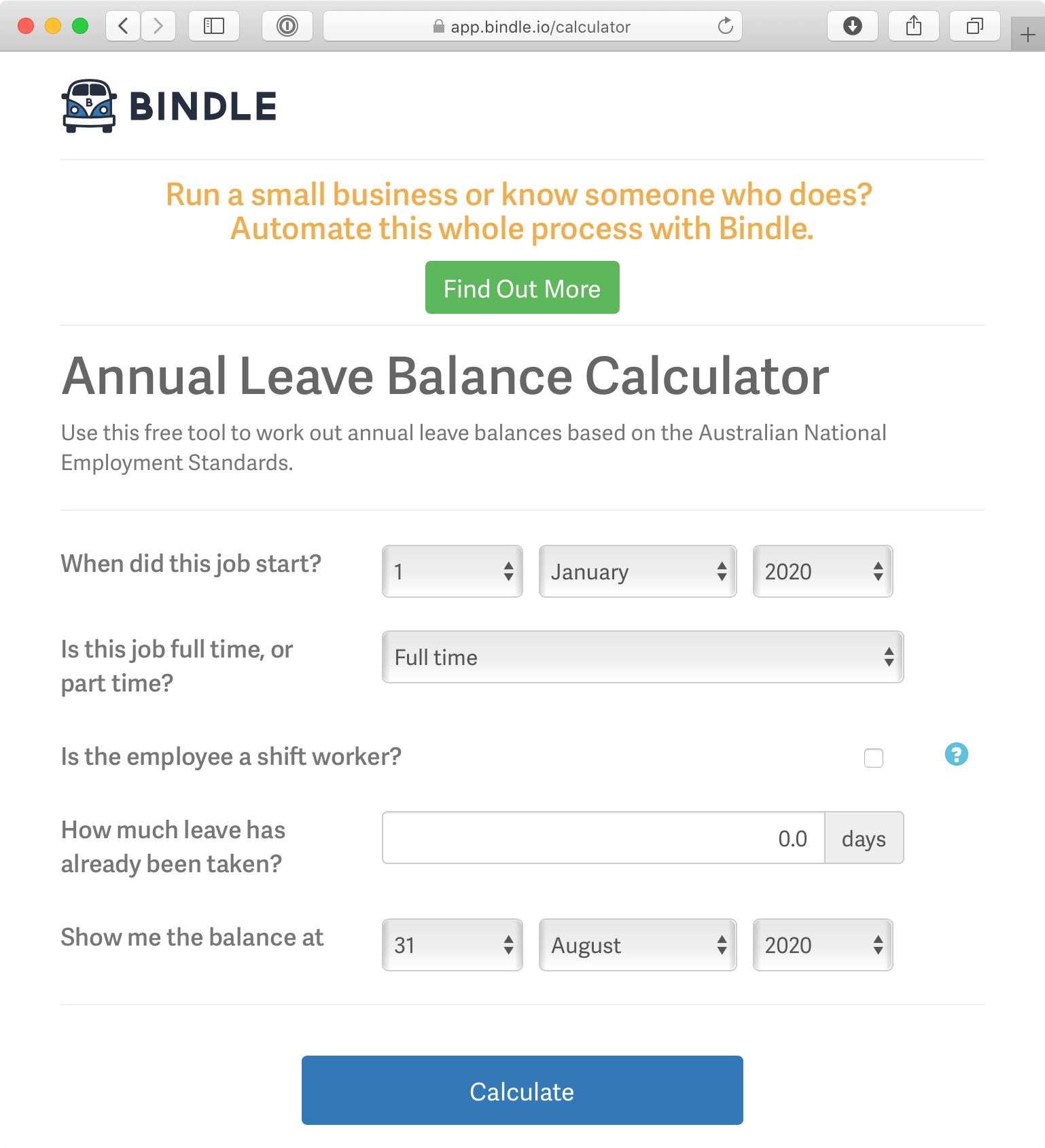 Free Australian Annual Leave Calculator Bindle Annual Leave 